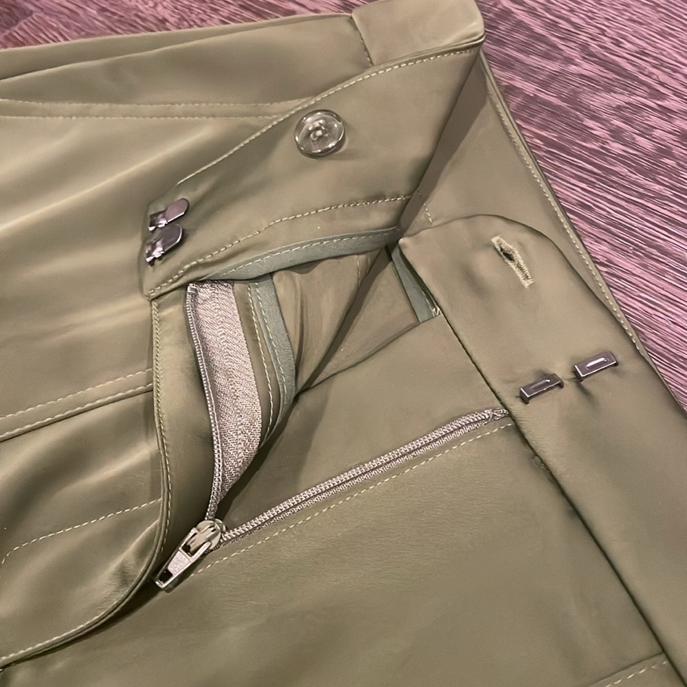 🌿Nwt House of Harlow 1960 plant green satin cargo pocket skirt slit midi XS - Picture 13 of 14